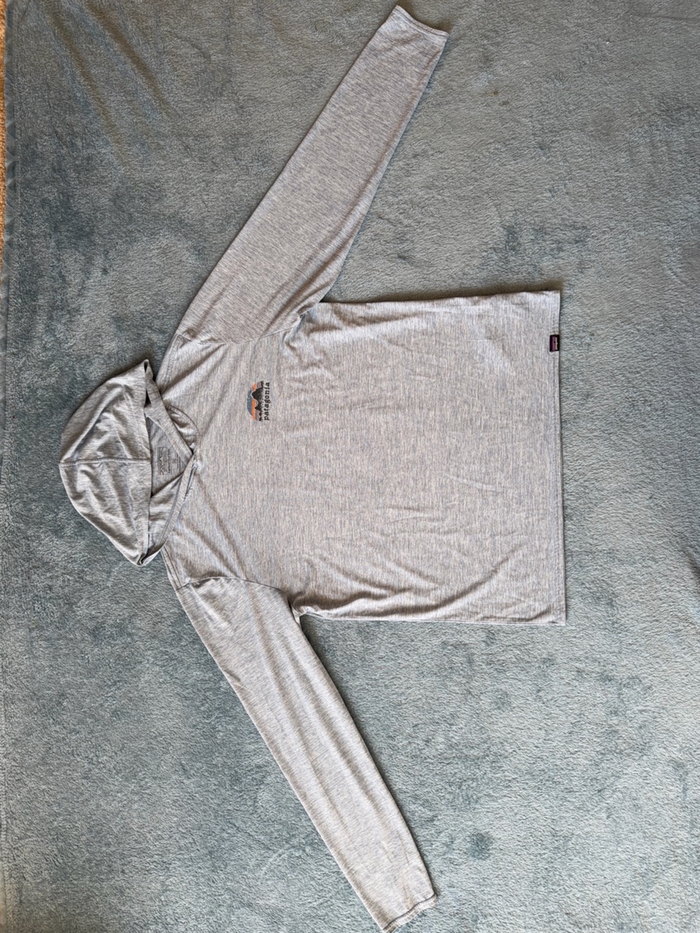 Patagonia Capilene Light Blue Hooded Long-Sleeve Pullover
